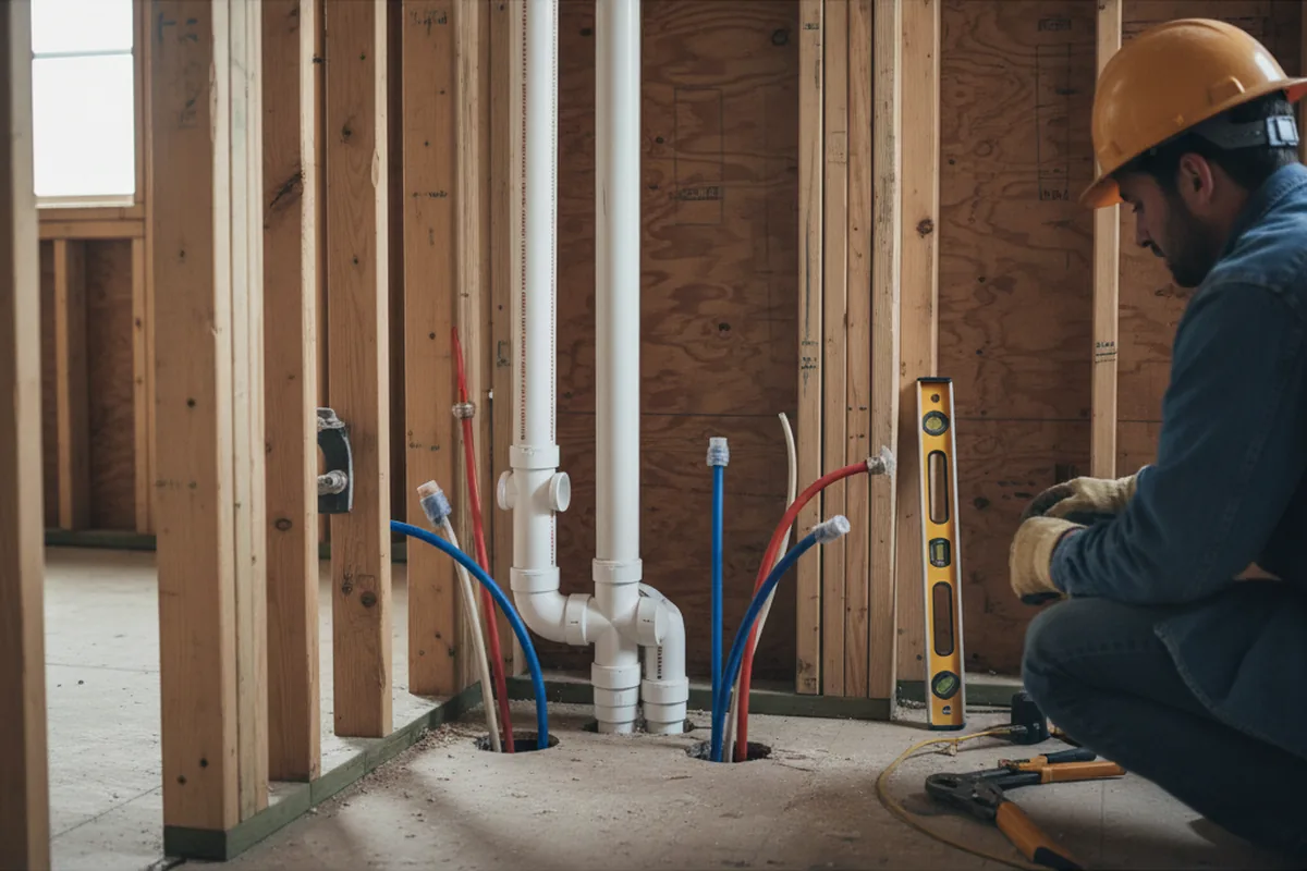 Drain and supply rough-in during Drain Cleaning in Southern Pines